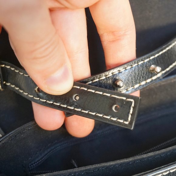 💚 VINTAGE LIZ CLAIBORNE Black Mini Crossbody Bag (OS) - Picture 10 of 15